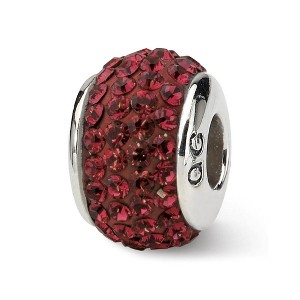 Black Bow Jewelry Sterling Silver with Deep Red Crystals January Birthstone Bead Charm - 1 of 3
