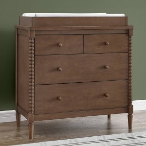 Delta Children Saint 4 Drawer Dresser with Changing Top and Interlocking Drawers - Greenguard Gold Certified - Teak Brown - 1 of 4