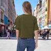Anna-Kaci Women's Cropped Flag Graphic Tee with Short Sleeves and Crew Neckline - 4 of 4