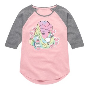 Girls' - Disney - So It's Time To Be Beautiful Shirt Tail Raglan Graphic T-shirt - 1 of 3