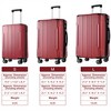 BEAFUP Set of 3 Luggage, Expandable Hard shell ABS Suitcases with Double Spinner, Travel luggage Set with TSA Lock (20/24/28inch) - 3 of 4