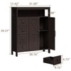 Storage Cabinet with 2 Doors & 4 Drawers, Pantry Cabinet, Floor Hutch Cupboard - 2 of 4