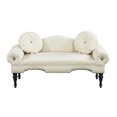 NicBex 54 Inch Velvet Loveseat Sofa with Nailhead Trim Modern Upholstered 2 Seater Couch with Wood Legs for Living Room,Apartment