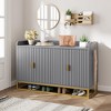 47.2" Fluted Sideboard with Storage Cabinet, Modern Kitchen Sideboard with Adjustable Shelves, For Living Room, Kitchen, Entryway, Grey - 4 of 4