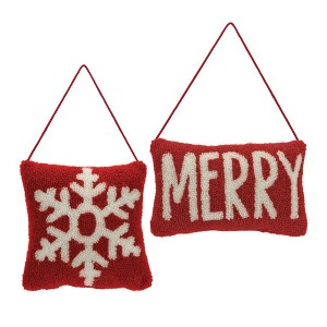 Melrose Plush Mini Pillow Ornament (Set of 2) - 1 of 4