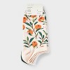 Women's Oranges 3pk Low Cut Socks - A New Day™ Orange/White/Green 4-10: Floral Pattern, Tagless - 2 of 3