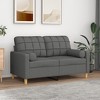 vidaXL Sofa with Throw Pillows Settee Upholstered Couch Home Living Room Fabric - 2 of 4