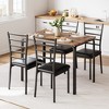 Dining Table for 4, Small Table and Chairs Set of 4, Dinette Set for4, Square Dinner Table Set, 5 Piece Kitchen & Dining Room Sets for Small Space - 2 of 4