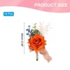 Unique Bargains Satin Rose Bloom Greenery Comfortable Wrist Strap Corsage For Party Wedding 6 Pcs - 2 of 4