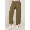 Pinkblush Olive Linen Frayed Hem Crop Maternity Pants - 3 of 4