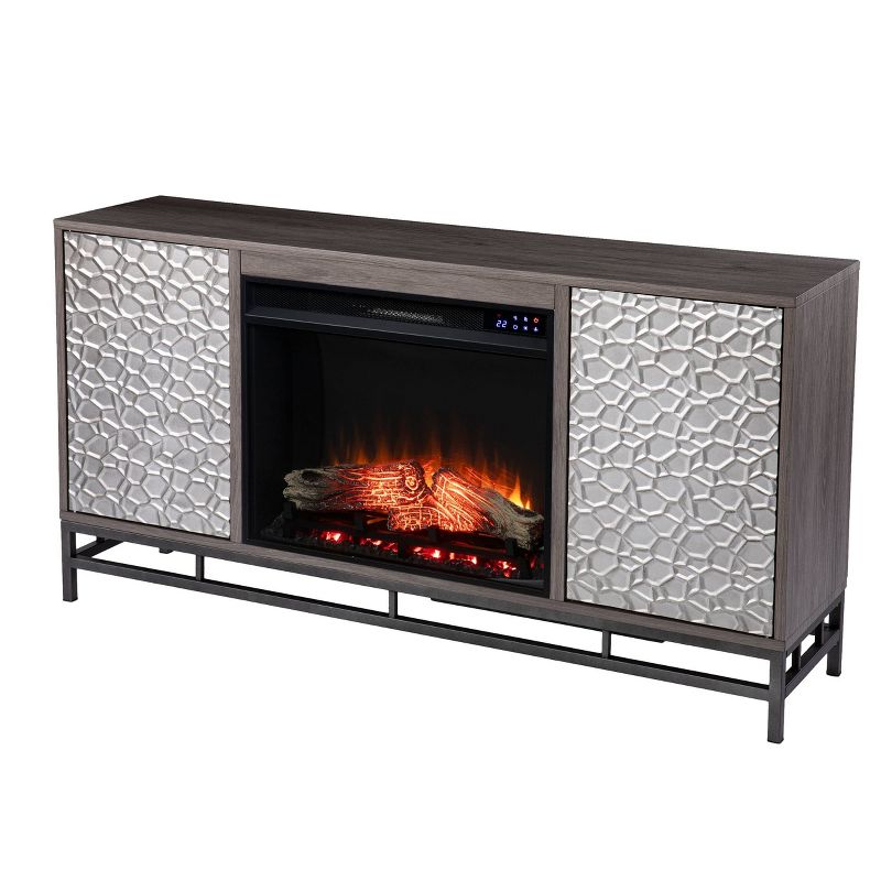 Dernal Fireplace with Media Storage Gray - Aiden Lane, 6 of 15