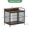 Heavy Duty Dog House with 360° Wheels – Furniture Style Dog Crate for Medium Dogs with Feeder - 3 of 4