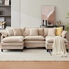 3-Seater L Shaped Modern Cloud Sofa Modular Sectional Couch with Pillow and Footstool for Living Room,Bedroom and Apartment - 2 of 4