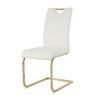 DOMETOUR Modern Dining Chairs with Faux Leather Padded Seat with Chrome Metal Legs for Kitchen Dining Room Set of 4 - 3 of 4