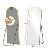 SEVOBAL 64"x21" Full Length Mirror with Arched Top Shatterproof Floor Mirror with Aluminum Frame for Living Room, Gold, 174"*63"*3.2" - 2 of 4