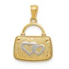 Black Bow Jewelry 14k Yellow Gold & White Rhodium Reversible Heart Handbag Pendant - 3 of 4