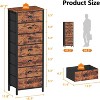 Furnulem 7-Drawer Tall Dresser, Industrial Fabric Storage Tower with Steel Frame for Bedroom, Closet, or Entryway, Black Oak - 2 of 4