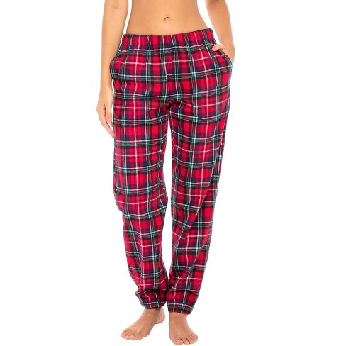 ADR Women's Cotton Flannel Pajama Pants, Winter Joggers Red Buffalo Check  Plaid 3X Large