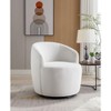 CAVINAS Teddy Fabric Swivel Accent Armchair, Barrel Chair with Ergonomic Backrest & Black Powder-Coated Metal Ring - 4 of 4