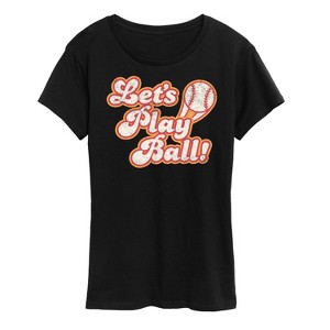Women's - Instant Message - Lets Play Ball Short Sleeve Graphic T-Shirt - 1 of 4
