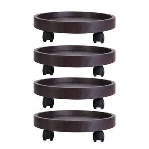 iMountek"4-Piece Rolling Plant Caddy with 360° Swivel Wheels, 187lbs Capacity, for Indoor & Outdoor Use"Coffee - 1 of 4