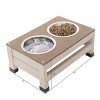 Outdoor Wooden Dog House with Roof and Feeding Station,Pet House for Small to Medium Dogs with Storage and Door Flap - LAOTIES - 3 of 4