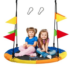 Costway 40'' Flying Saucer Tree Swing Indoor Outdoor Swing w/Hanging Straps Monkey - 1 of 4