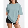 Oversized Tops for Women Summer T Shirts Plus Size Workout Tops Short Sleeve Crewneck Tunic Blouses Beach Vacation Gym - 2 of 4