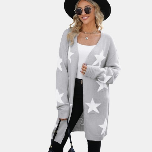 New POL hot lightweight Cardigan with star print