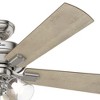 Hunter Fans 52" Crestfield Lighted Ceiling Fan Brushed Nickel Natural Wood/Bleached Grey Pine Finish - 2 of 4