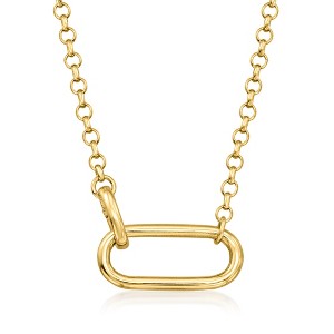 Ross-Simons 14kt Yellow Gold Single Paper Clip Link Station Necklace - 1 of 4