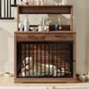 VisioGear Dog Crate with 2 Storage Drawers and Shelves, Side End Table with Sliding Door for Dogs Indoor, Brown, 38"*23.86"*52" - 2 of 4