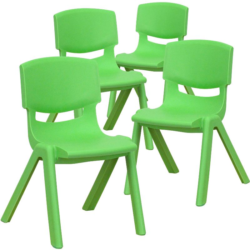 Emma and Oliver 4 Pack Plastic Stack School Chair with 12" Seat Height - Kids Chair, 1 of 11