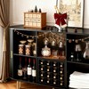 Fluted Wine Bar Cabinet with Storage Wine Rack Glass Holder Buffet Sideboard LED Lights Mid Century Modern - 2 of 4