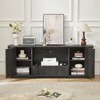 Runesay 64" Modern Wood Vertical Stripe TV Stand with Large Storage Space for Living Room, Bedroom, or Entryway - 4 of 4