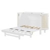 TIRAMISUBEST Full/Queen Size Murphy Bed Wall Bed with Hidden Storage & Modern Woven Design, Folding Murphy Cabinet Bed with Storage Cabinet - 3 of 4