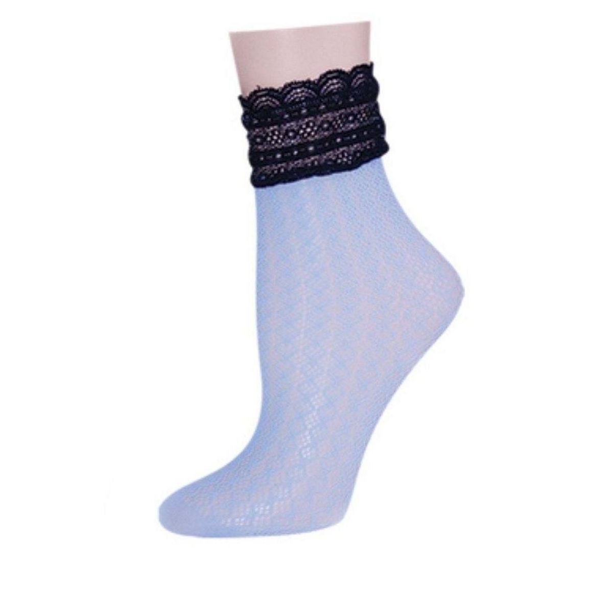 Memoi Women's Diamond Floral Lace Anklet Socks