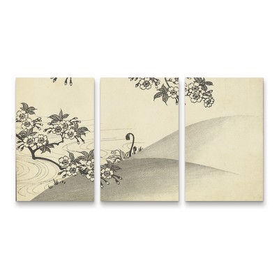 Trademark Fine Art -Unknown  Japanese Cherry Blossom Tree B  Panel Set Art