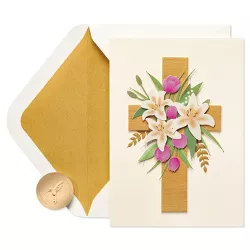 Wood Cross Card Yellow - PAPYRUS
