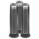Lasko 5790 Portable Electric 1500W Oscillating Ceramic Tower Space Heater with Remote, Adjustable Thermostat, Electronic Controls, and Timer (3 Pack)