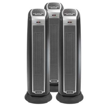 Lasko Electric 1500W Oscillating Ceramic Tower Space Portable Heater with Remote, Adjustable Thermostat, Electronic Controls, and Timer (3 Pack)