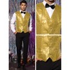 INSPIRE CHIC Men's V-Neck Sleeveless Disco Sparkly Sequin Suit Vest - 4 of 4