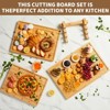3 Pieces Bamboo Cutting Board for Kitchen with Holder, Thick Kitchen Cutting Boards with Juice Groove, Chopping for Meat, Vegetables and Fruits - 3 of 4