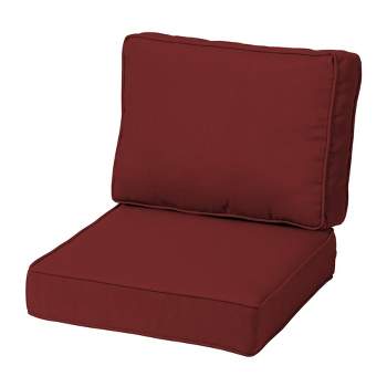Collections Etc Thick Padded Tapestry Booster Tufted Chair Cushion 16.5 X  15.5 X 4.5 Burgundy : Target