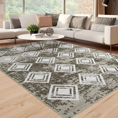 Area Rug Moroccan Soft Rug Modern Geometric Rug for Bedroom Living Room Kitchen Dining Room Rugs