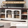 EROMMY 58" Wood TV Stand With Glass Doors & Adjustable Shelves - 3 of 4
