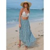 EXLURA Womens Elastic High Waist Flared Maxi Skirts Floral Swing Midi Skirt Casual Summer Long Skirt Beach Vacation Resort - 4 of 4