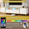 70.9" Modern TV Stand with LED Lights and Storage Cabinet,Entertainment Center for up to 80" TVs-The Pop Home - 3 of 4