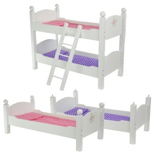 Olivia's Little World Polka Dots Princess 18" Dolls Bunk Bed - White - 1 of 4