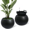 Dia Round Self-Watering Planter (10" Pot Opening) with Drainage & Water Monitor - 4 of 4